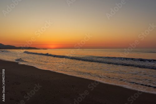 A peaceful sunrise on a beach on the Costa Azahar