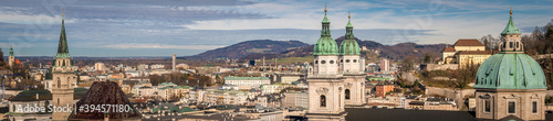 Panorama view of the Salzburg Cathedral, Austria.