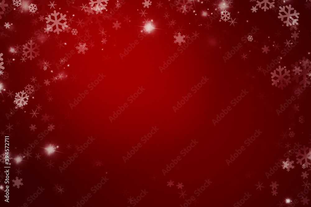 Beautiful snowflakes falling on the red background Beautiful snowflakes falling on the red background