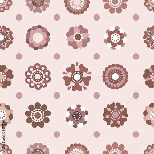 Floral ornament brown caramel abstract background seamless pattern vector design