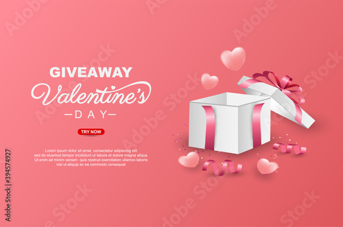 Valentine's day giveaway banner template design