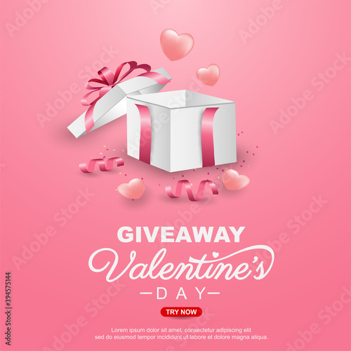 Valentine's day giveaway banner template design