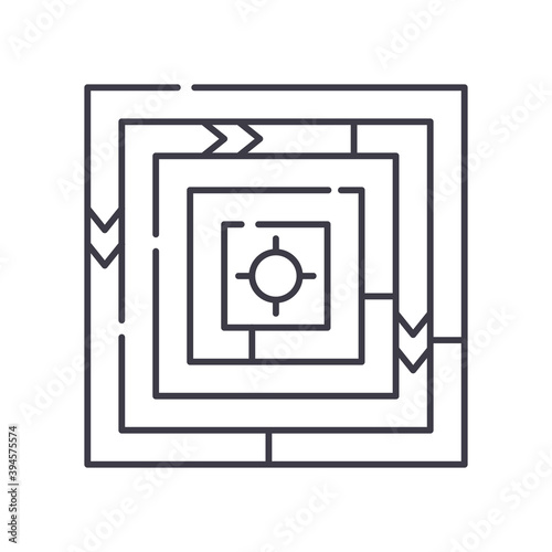 Maze labirinth icon, linear isolated illustration, thin line vector, web design sign, outline concept symbol with editable stroke on white background. photo