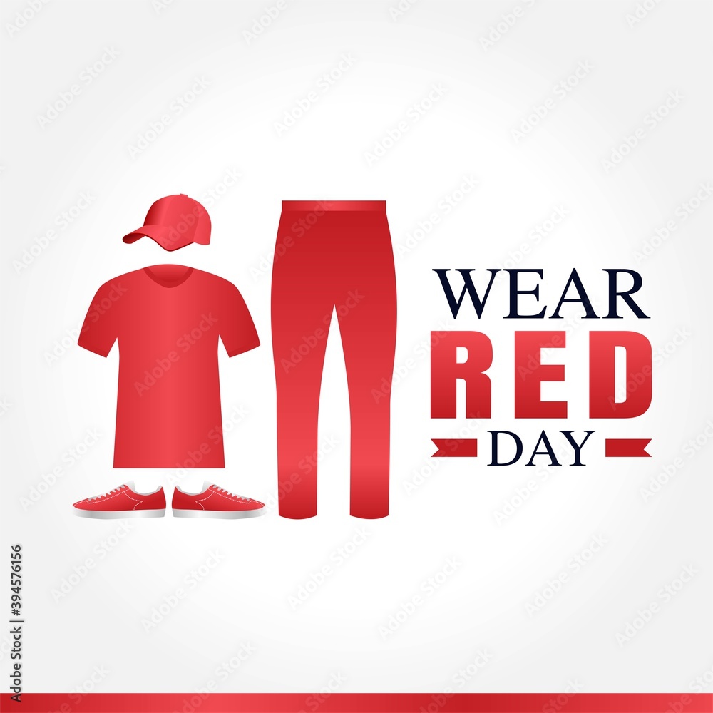 Wear Red Day Vector Illustration. Suitable for greeting card poster and banner Wear Red Day Vector Illustration. Suitable for greeting card poster and banner