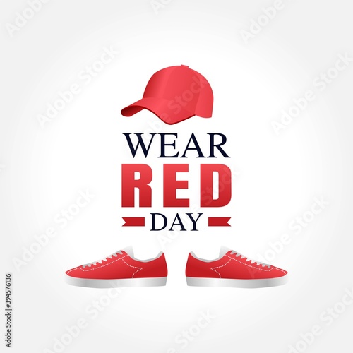 Wear Red Day Vector Illustration. Suitable for greeting card poster and banner