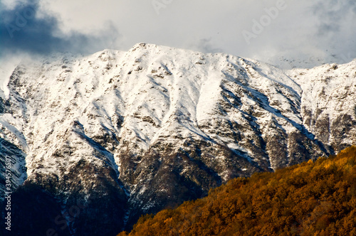 snow covered mountains