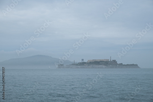 Alcatraz Island in a Foggy Day