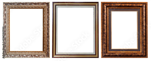 Frames picture baguettes isolated on white background set.