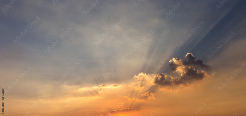 landscape of vanilla sky in sunset time for romantic