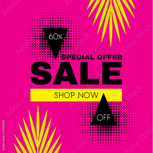 Super Sale banner. Abstract design. Special offer