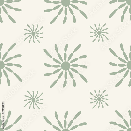 Green retro twirls seamless repeat pattern print background