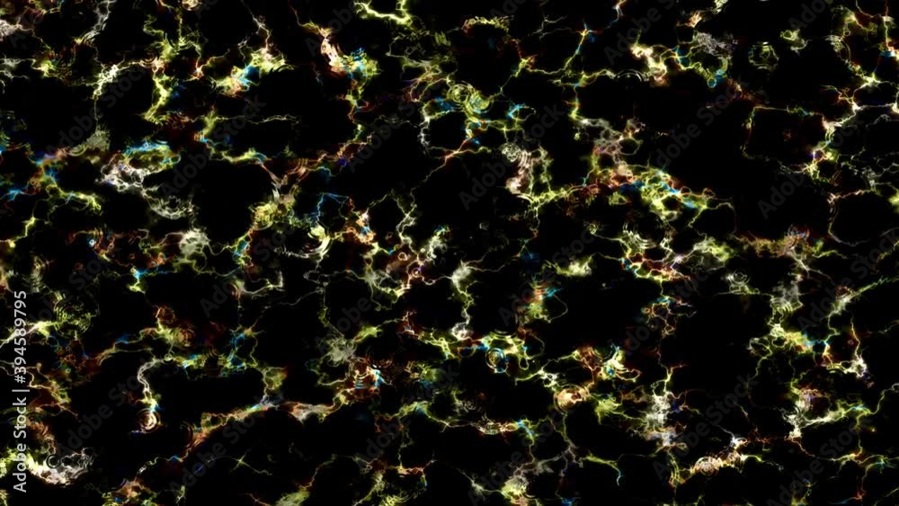 4K rain drop on lime gold thunderbolt break out glow luxury mineral texture on black marble