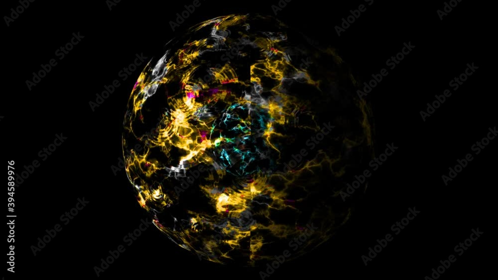 Abstract aqua core visualization wave technology digital gold energy sphere surface and waveform water outside Abstract aqua core visualization wave technology digital gold energy sphere surface and waveform water outside
