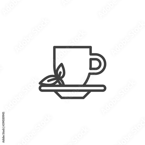 Indian Tea cup line icon. linear style sign for mobile concept and web design. Herbal tea cup outline vector icon. Symbol  logo illustration. Vector graphics