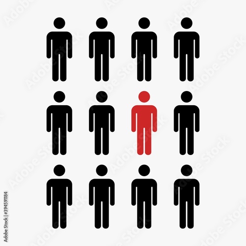 group of people illustration concept vector,man icon.