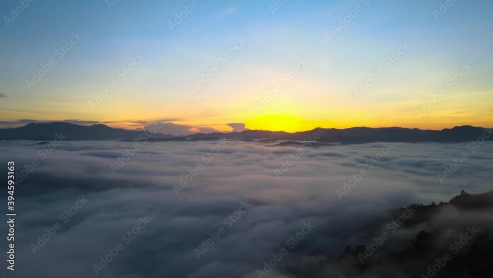 Nature video Aerial view drone. Mist landscape view point in south Thailand. Andaman Mist landscape view point. Amazing scene Mist landscape over mountain. At Khao Khai Nui, Phang Nga, Thailand. Nature video Aerial view drone. Mist landscape view point in south Thailand. Andaman Mist landscape view point. Amazing scene Mist landscape over mountain. At Khao Khai Nui, Phang Nga, Thailand.