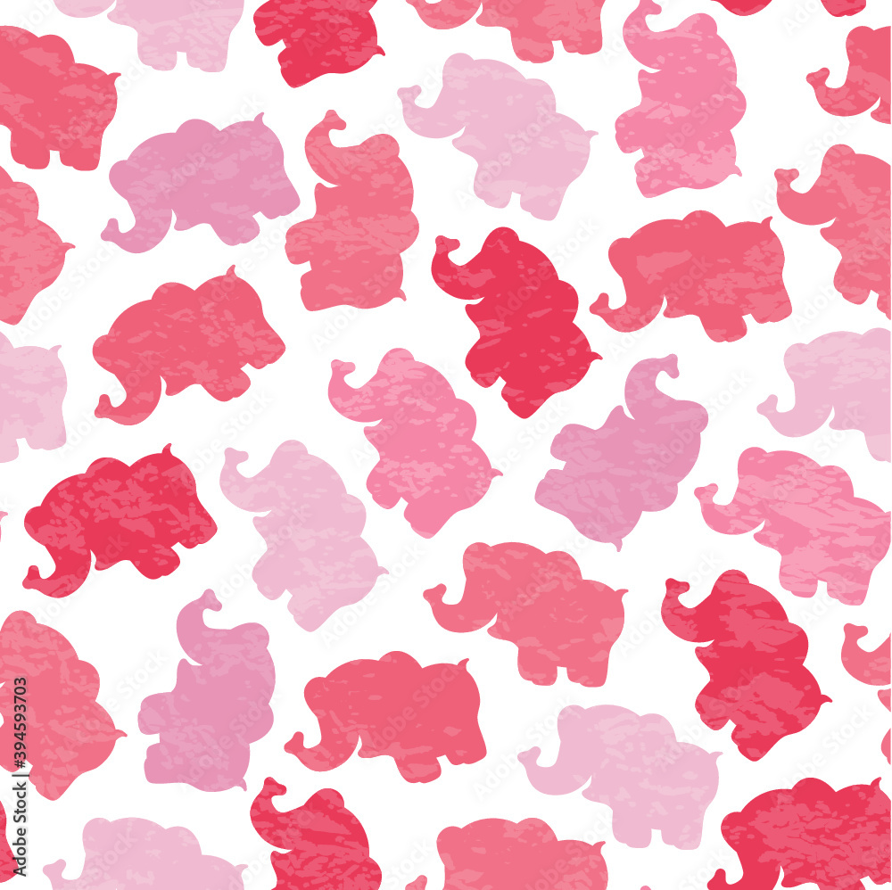 Vector doodle seamless pattern for baby shower with elephants