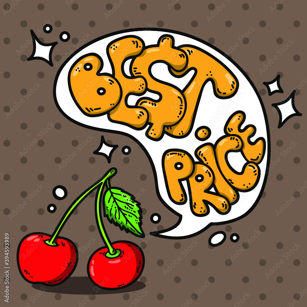 Vector illustration of berries with speech bubble for your text