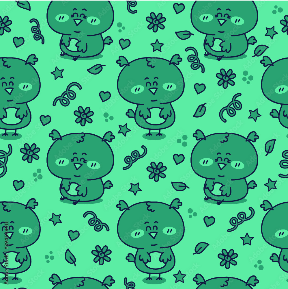 Vector seamless pattern with adorable friendly owls Vector seamless pattern with adorable friendly owls