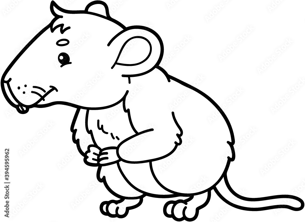 Vector illustration of cute cartoon vole character for children, coloring and scrap book Vector illustration of cute cartoon vole character for children, coloring and scrap book
