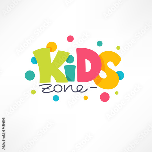 Kids Zone, playful lettering logo composition