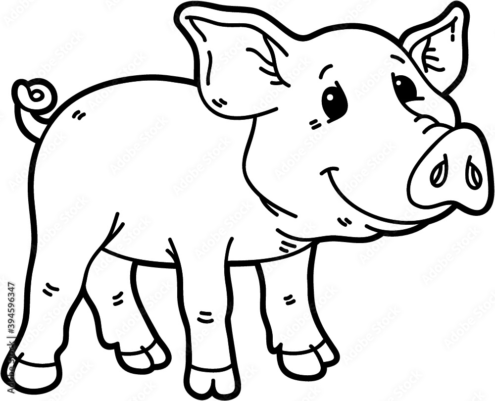 Fototapeta premium Vector illustration coloring page with cartoon animal for children, coloring and scrap book, printable