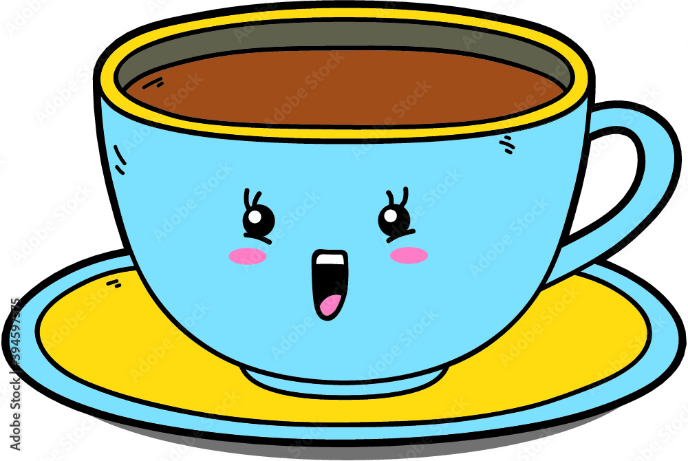 Vector educational illustration of cute cartoon cup character for children and scrap book Vector educational illustration of cute cartoon cup character for children and scrap book