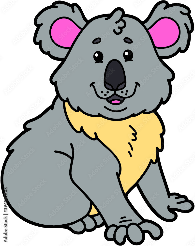 Fototapeta premium Vector illustration of cute cartoon koala character for children and scrap book