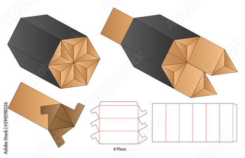 Box packaging die cut template design. 3d mock-up