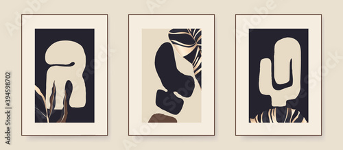 Modern minimalist abstract aesthetic illustrations. Contemporary wall decor. Collection of creative artistic posters. 