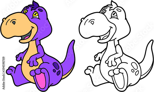 illustration coloring page of happy cartoon character for children, coloring and scrap book