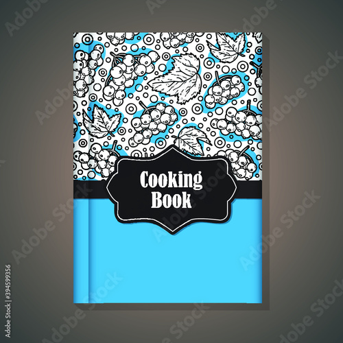 Vector example of using hand drawn food pattern for cover of cooking book
