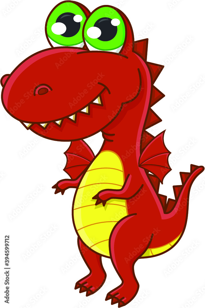 Vector illustration of cute cartoon dragon Vector illustration of cute cartoon dragon