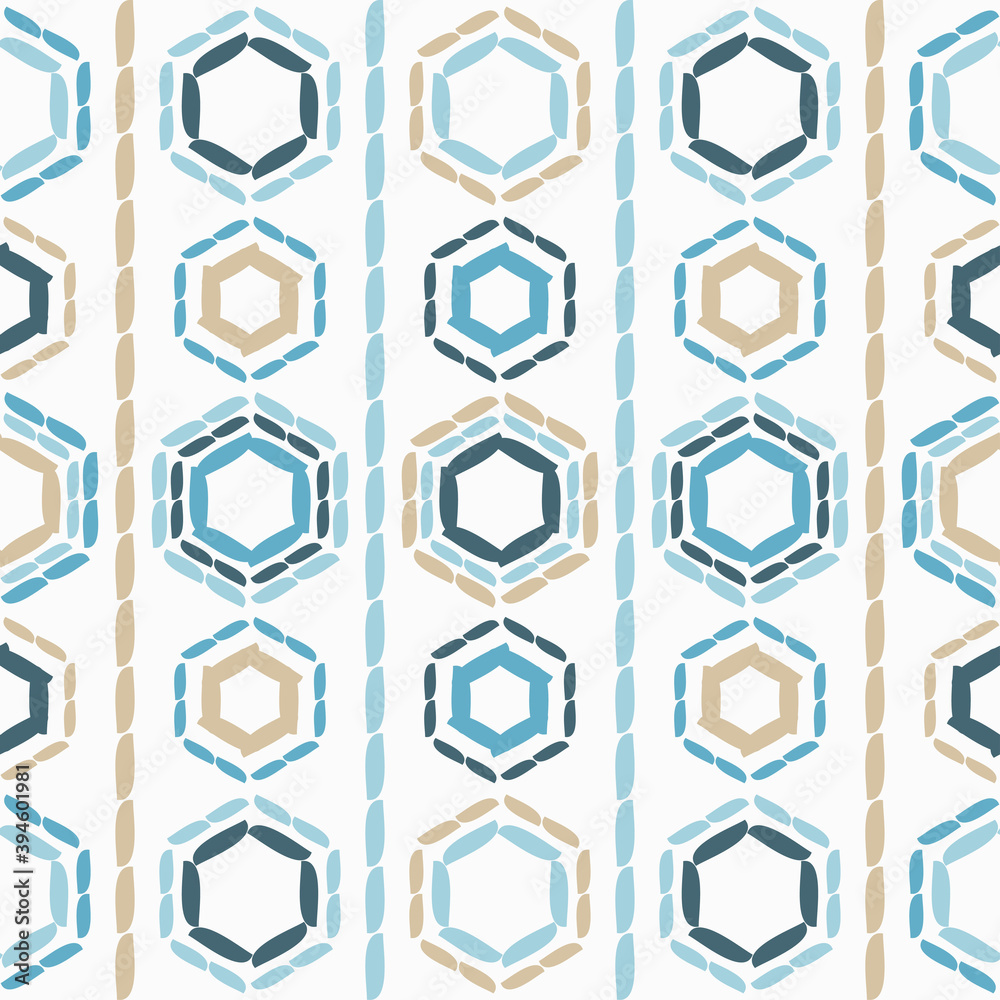 Mosaic with geometric shapes. Seamless pattern. Design with manual hatching. Textile. Ethnic boho ornament. Vector illustration for web design or print. Mosaic with geometric shapes. Seamless pattern. Design with manual hatching. Textile. Ethnic boho ornament. Vector illustration for web design or print.