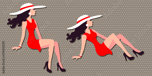 Vector fashion girls collection