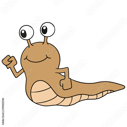 a snail without a shell housing. doodle icon image