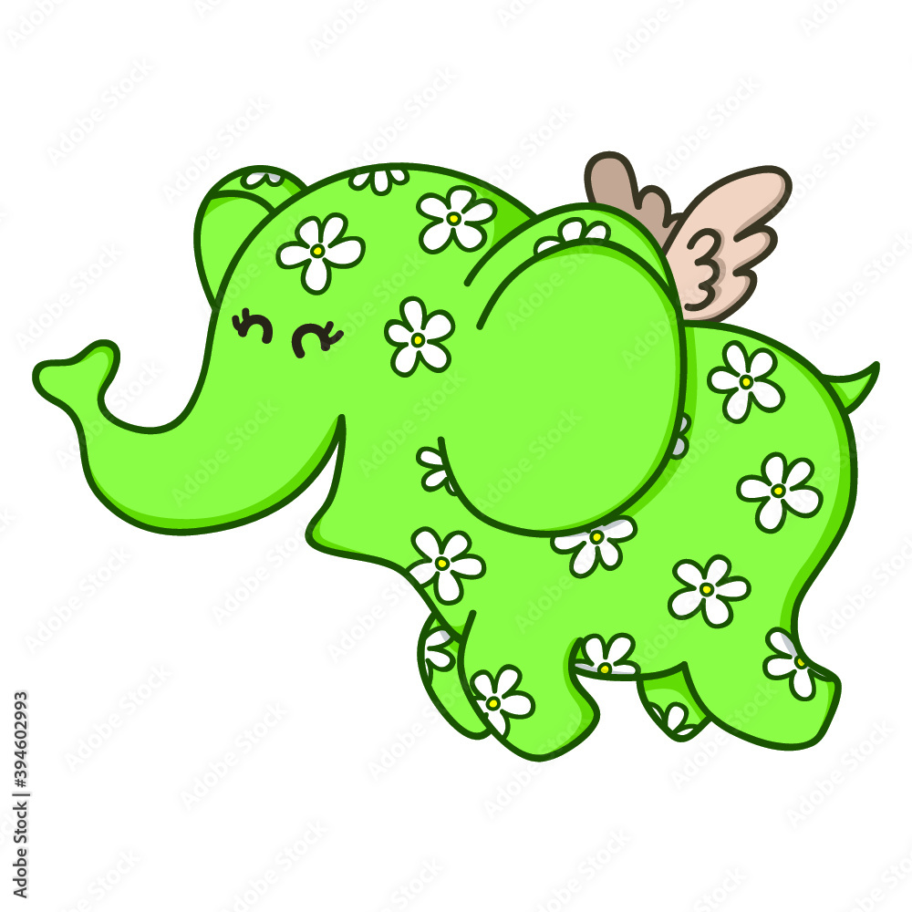 Vector illustration of adorable cartoon elephant Vector illustration of adorable cartoon elephant