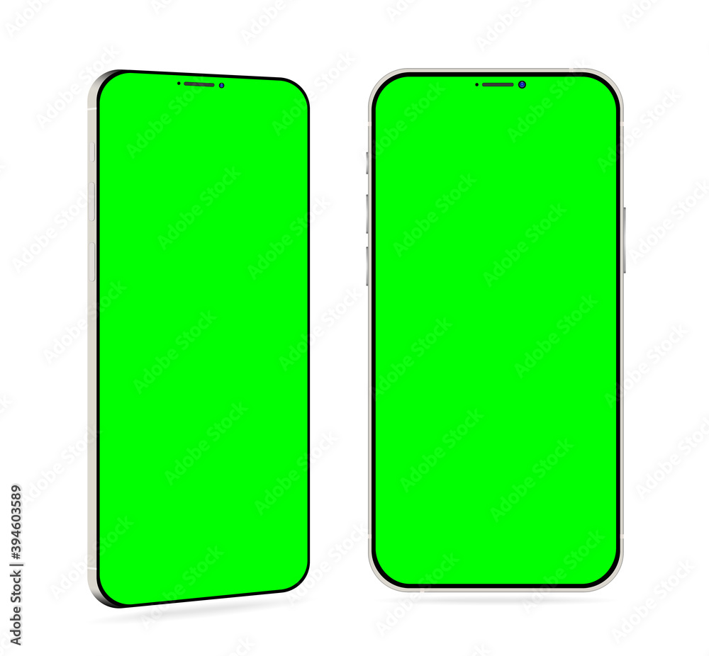 Realistic smartphone perspective with green screen background - Clipping Path Realistic smartphone perspective with green screen background - Clipping Path