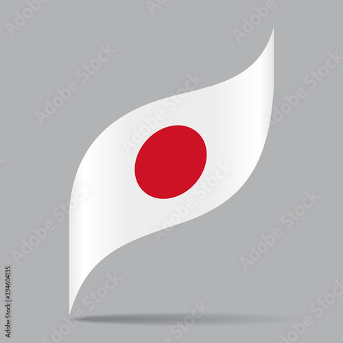 Japanese flag wavy abstract background. Vector illustration.