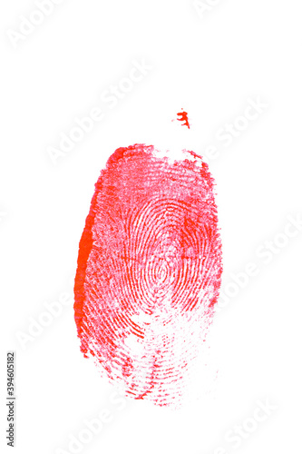 bloody fingerprint isolated on a white background