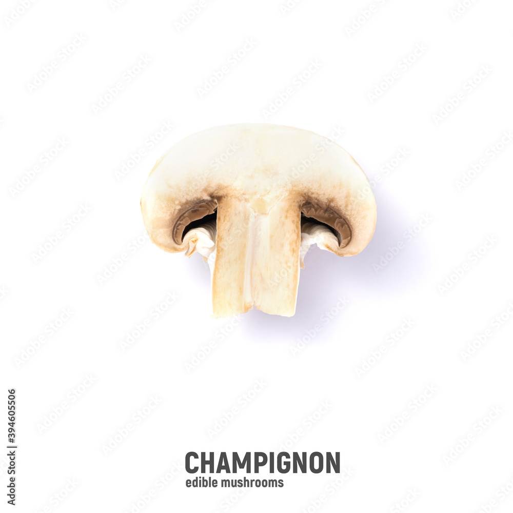 Champignon mushrooms, isolated on a white background. Champignon mushrooms, isolated on a white background.