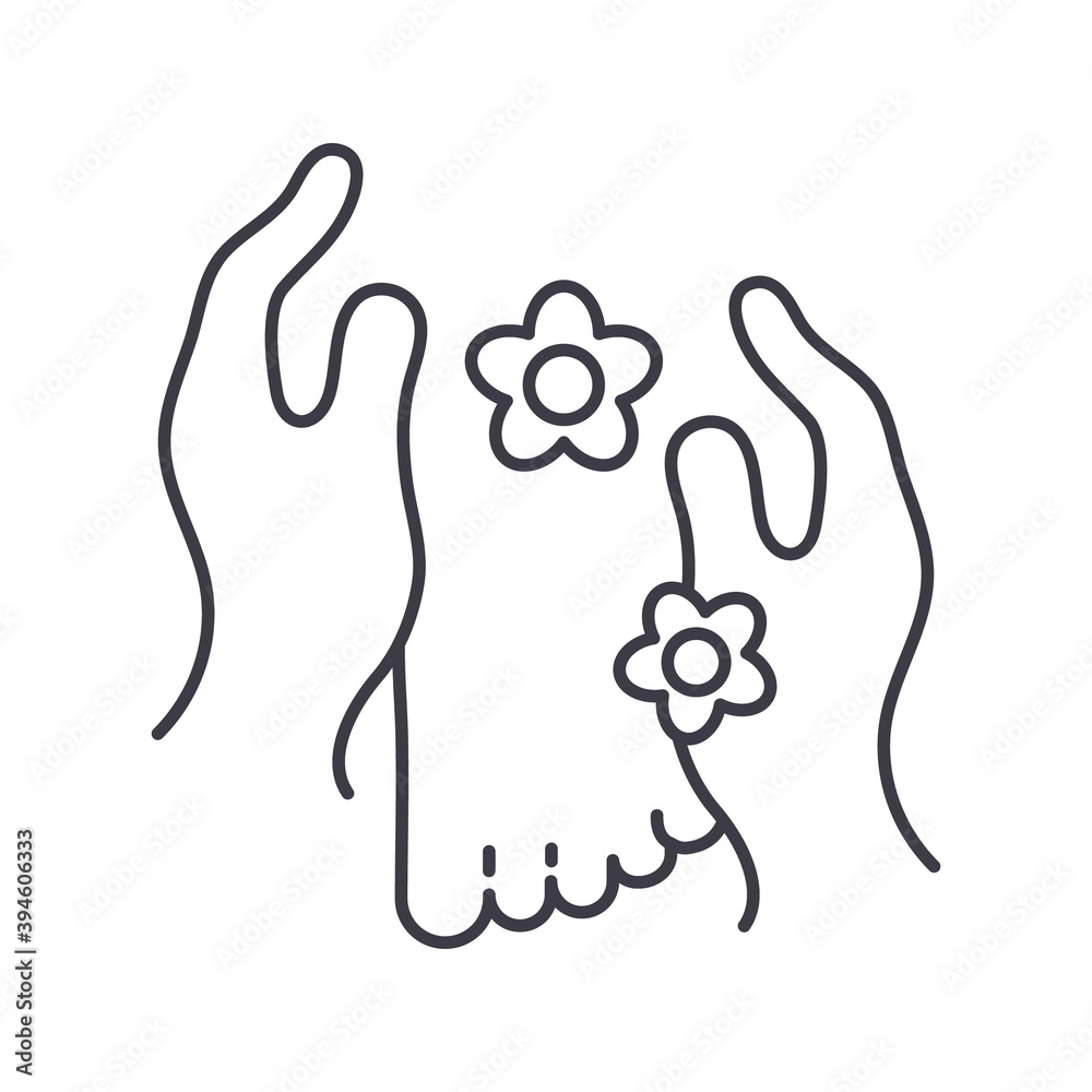 Obraz premium Pedicure icon, linear isolated illustration, thin line vector, web design sign, outline concept symbol with editable stroke on white background.