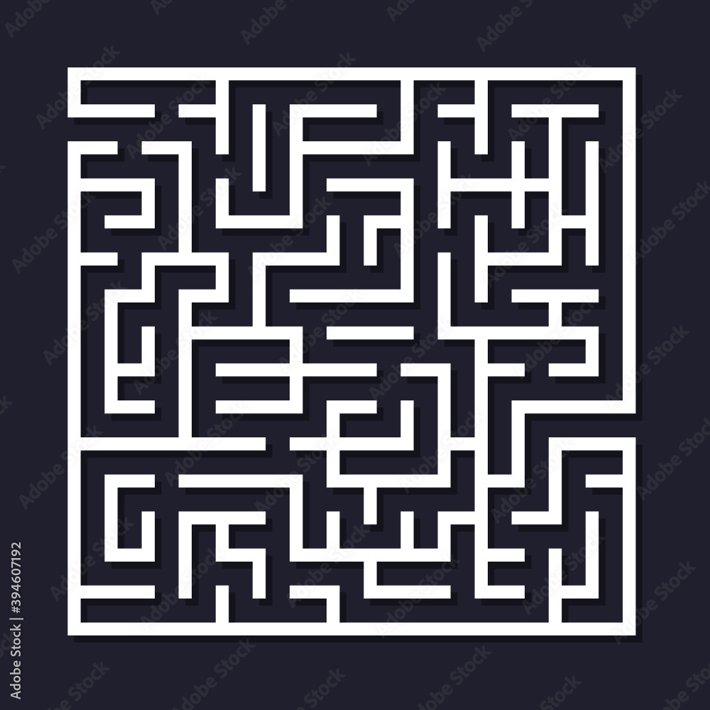 Vector illustration of simple labyrinth with some wrong ways and one exit Vector illustration of simple labyrinth with some wrong ways and one exit