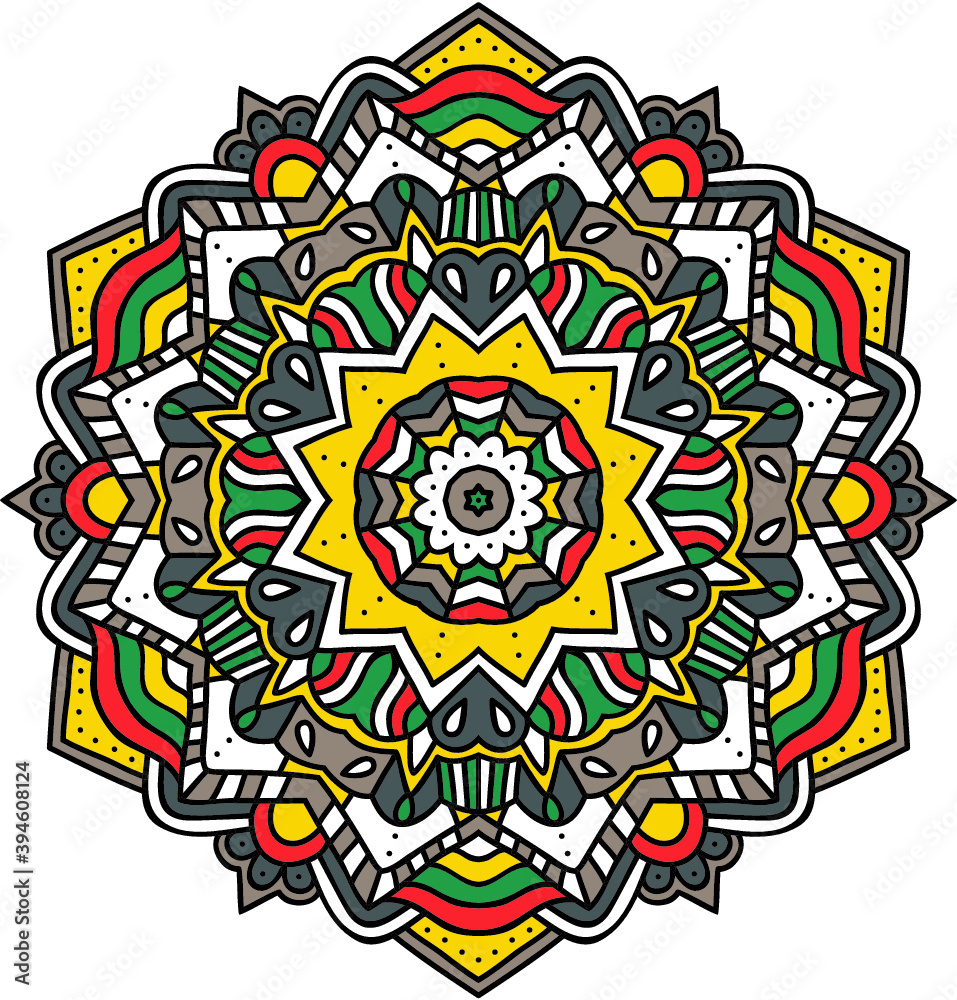 Vector illustration of cute ornate zentangle mandala