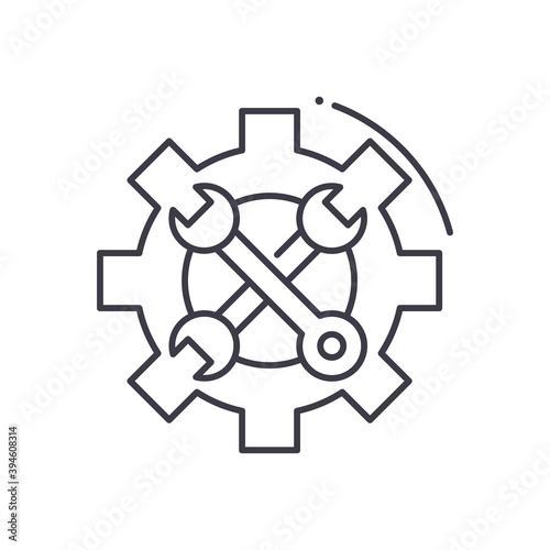 Marketing tool icon, linear isolated illustration, thin line vector, web design sign, outline concept symbol with editable stroke on white background.