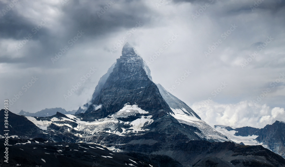 Spectacular photo of Matterhorn and its splendid fog