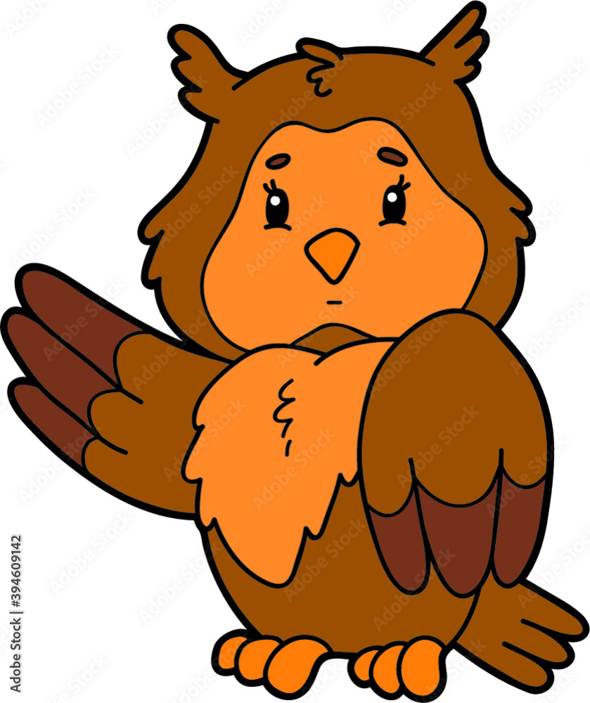 Obraz premium Vector educational illustration of cute cartoon animal character for children and scrap book