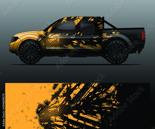 Truck decal graphic wrap vector, abstract background