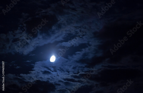 Full Moon on Dramatic Clouds and Sky