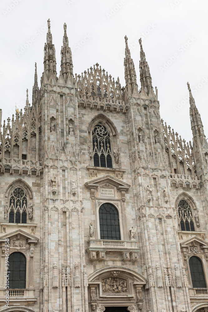 Exterior of Milan Cathedral in Sunny Day: Religious Theme